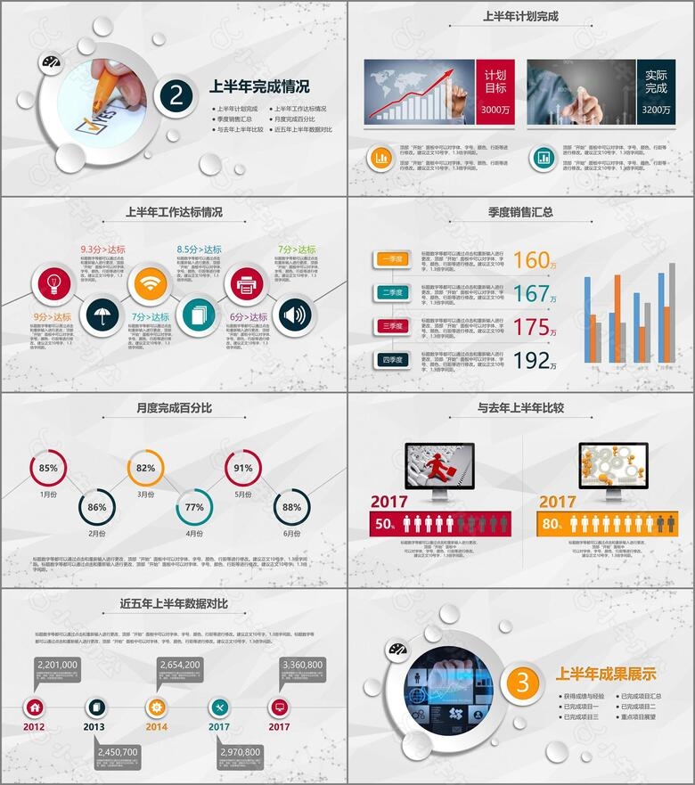 简约科技半年总结年中工作总结PPT模板no.2