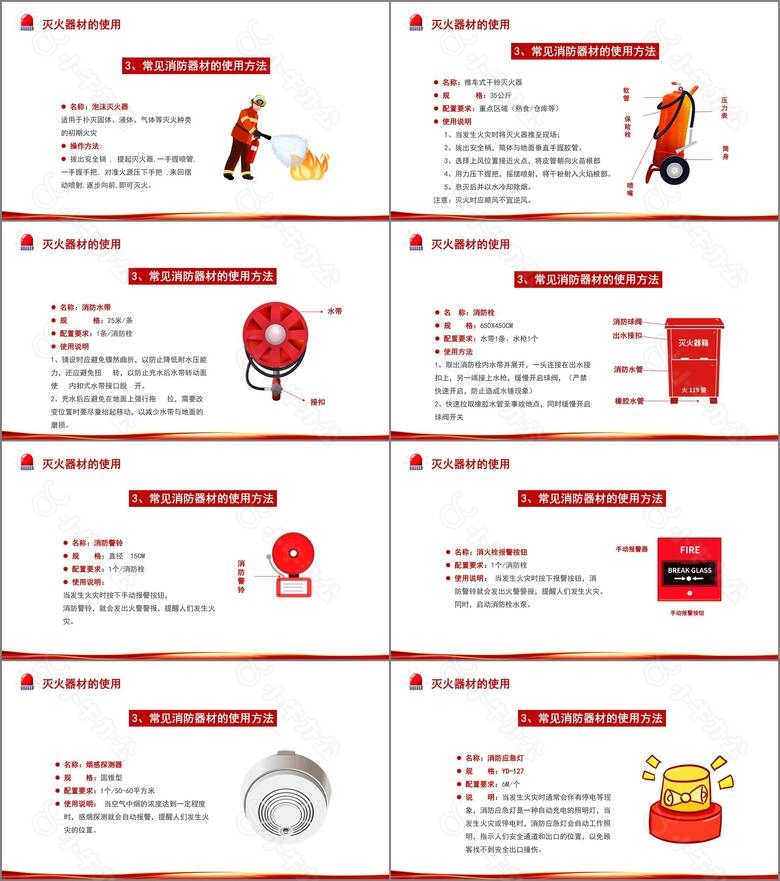 红色企业强化消防宣传普及消防知识安全教育PPT模板no.5