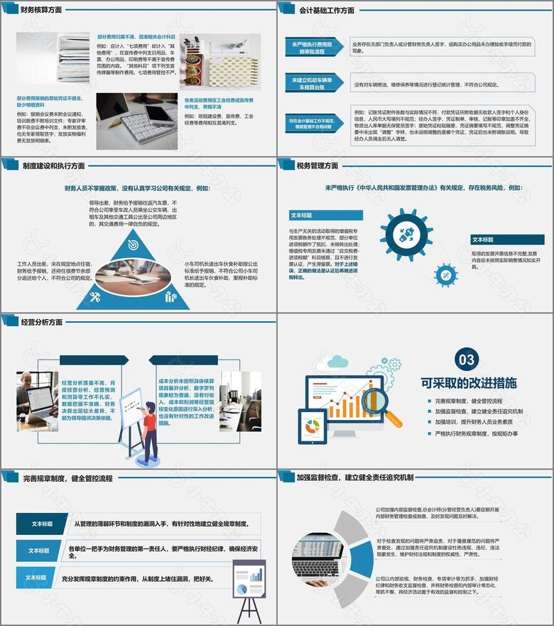 蓝色简约商务风公司企业财务年度工作总结计划PPT模板no.3