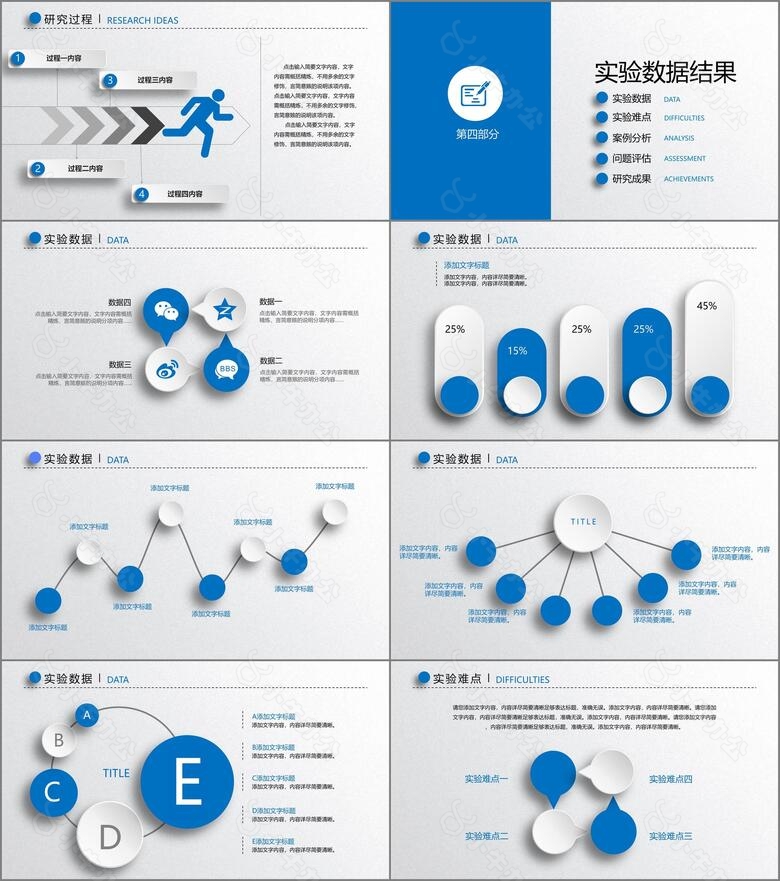 2019蓝色微粒体通用毕业论文答辩开题报告论文答辩科研成果汇报PPT模板no.3