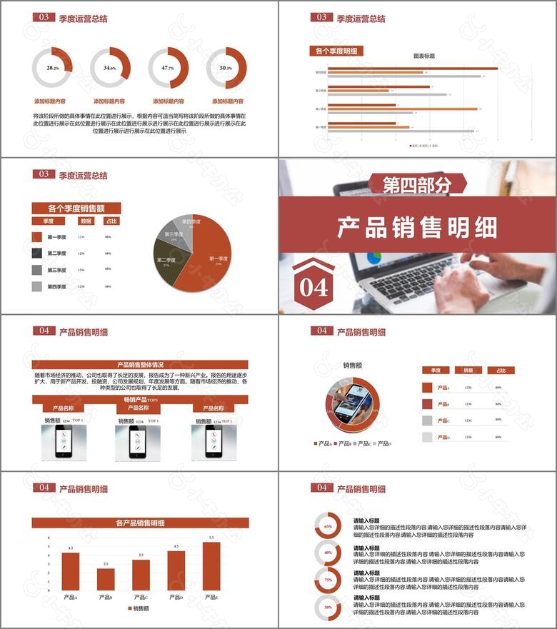 2020业务销售总结报告年终总结新年计划通用PPT模板no.3