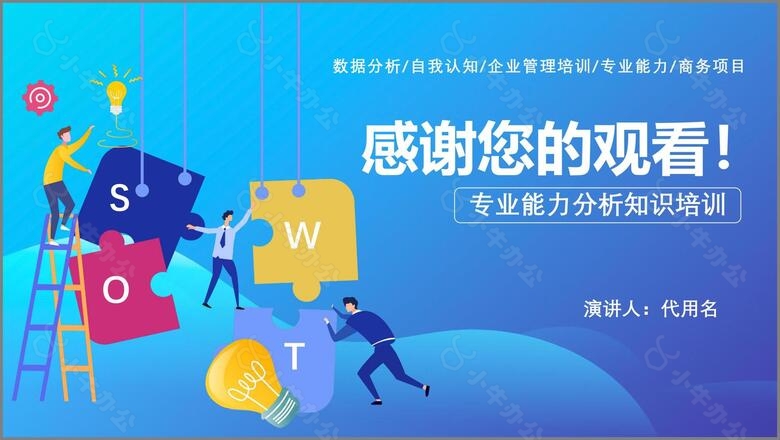 2020扁平化SWOT分析培训专业能力分析知识培训通用PPT模板no.5