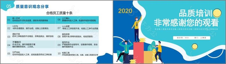 2022年扁平化品质培训提升员工质量意识通用PPT模板no.5