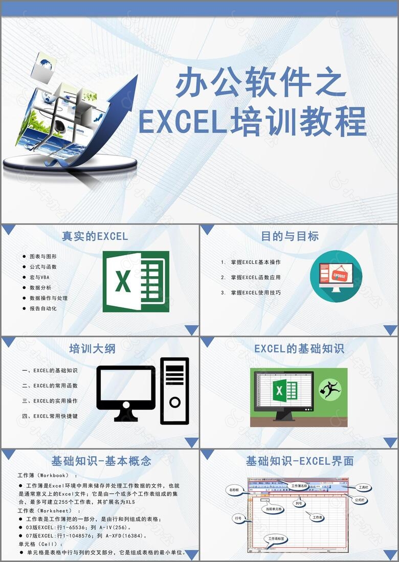 办公室软件之EXCEL培训教程PPT模板