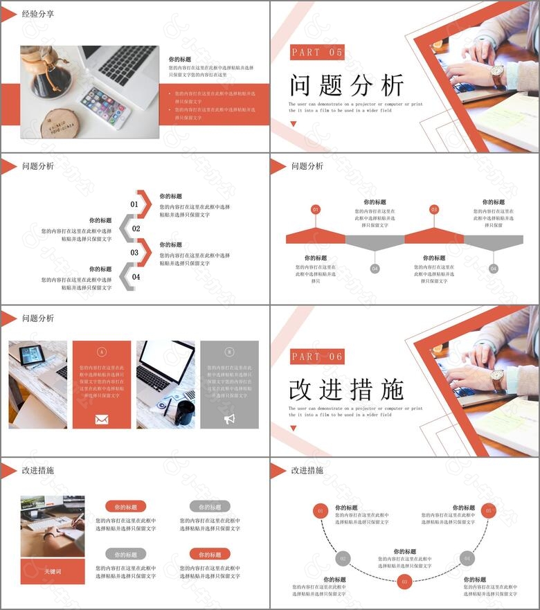 橙色商务风项目复盘报告PPT通用模板no.3