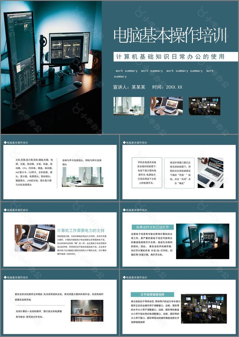 电脑基本操作培训计算机基础知识日常办公的使用动态PPT