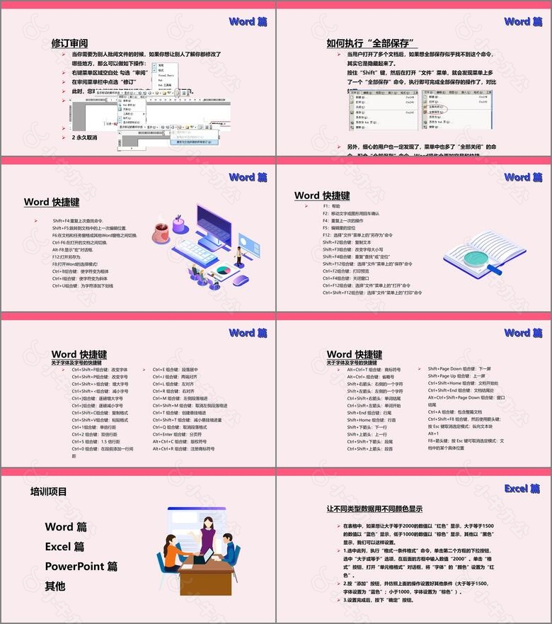 粉色简约风办公软件技巧培训PPT模板no.5