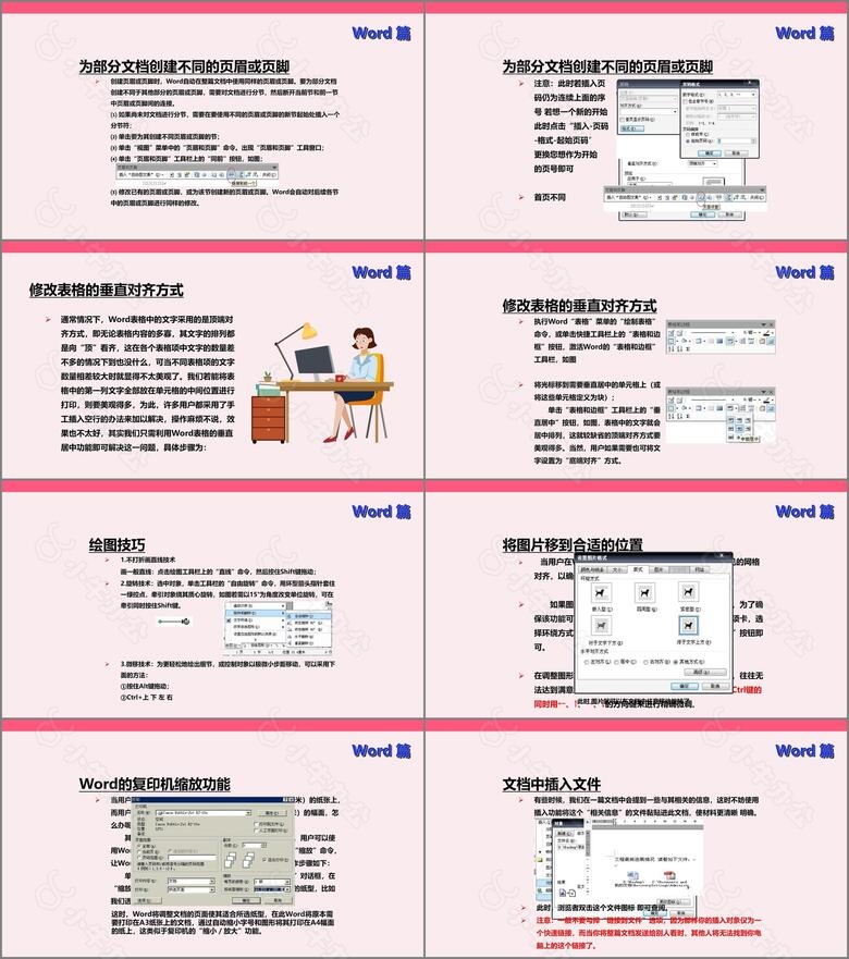 粉色简约风办公软件技巧培训PPT模板no.4