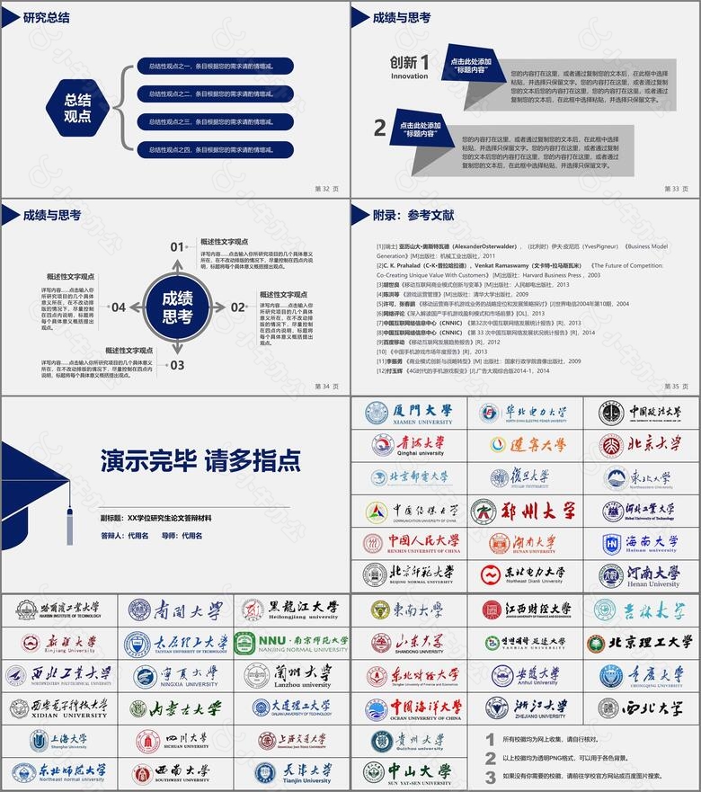 高校毕业论文答辩通用ppt模板no.5