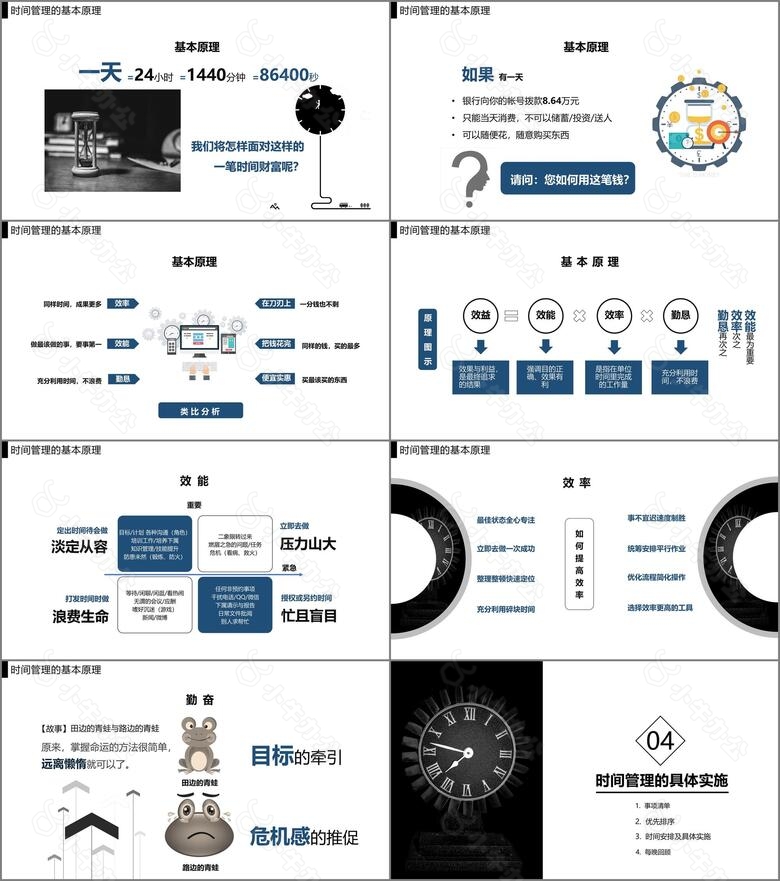 黑白极简风公司企业员工时间管理培训课件PPT模板no.3