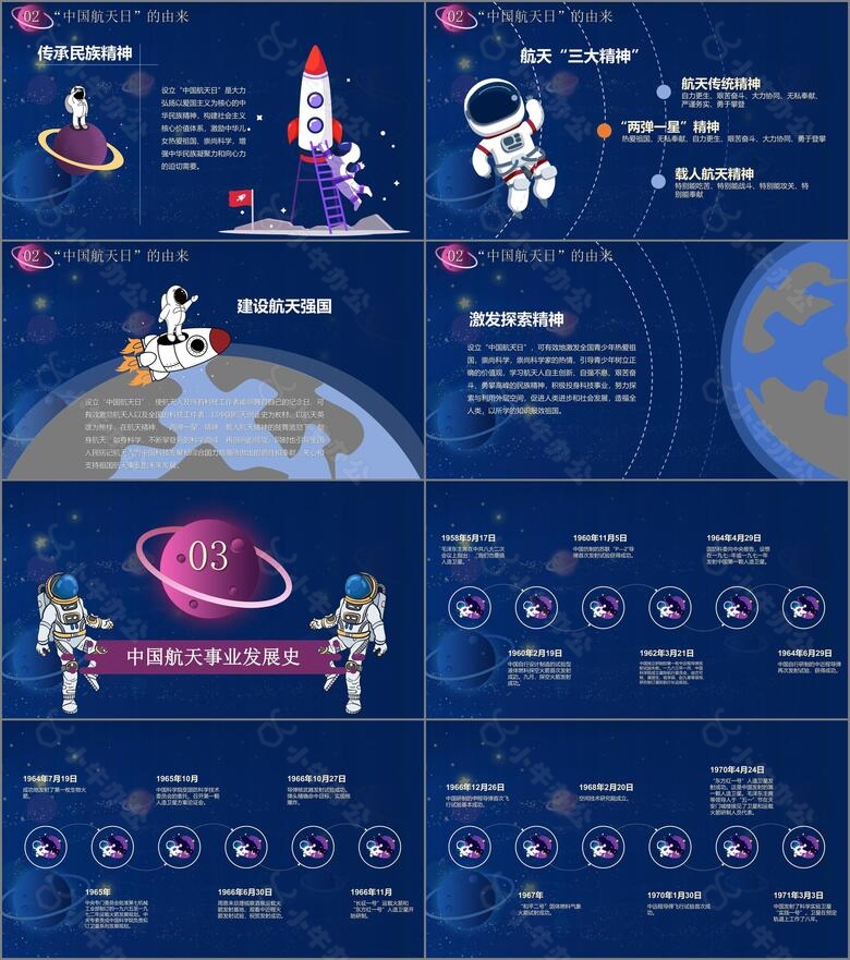 蓝色星空中国梦航天梦主题班会PPT模板no.2