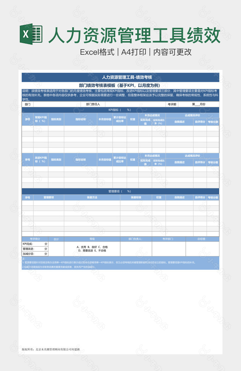 人力资源管理工具绩效考核