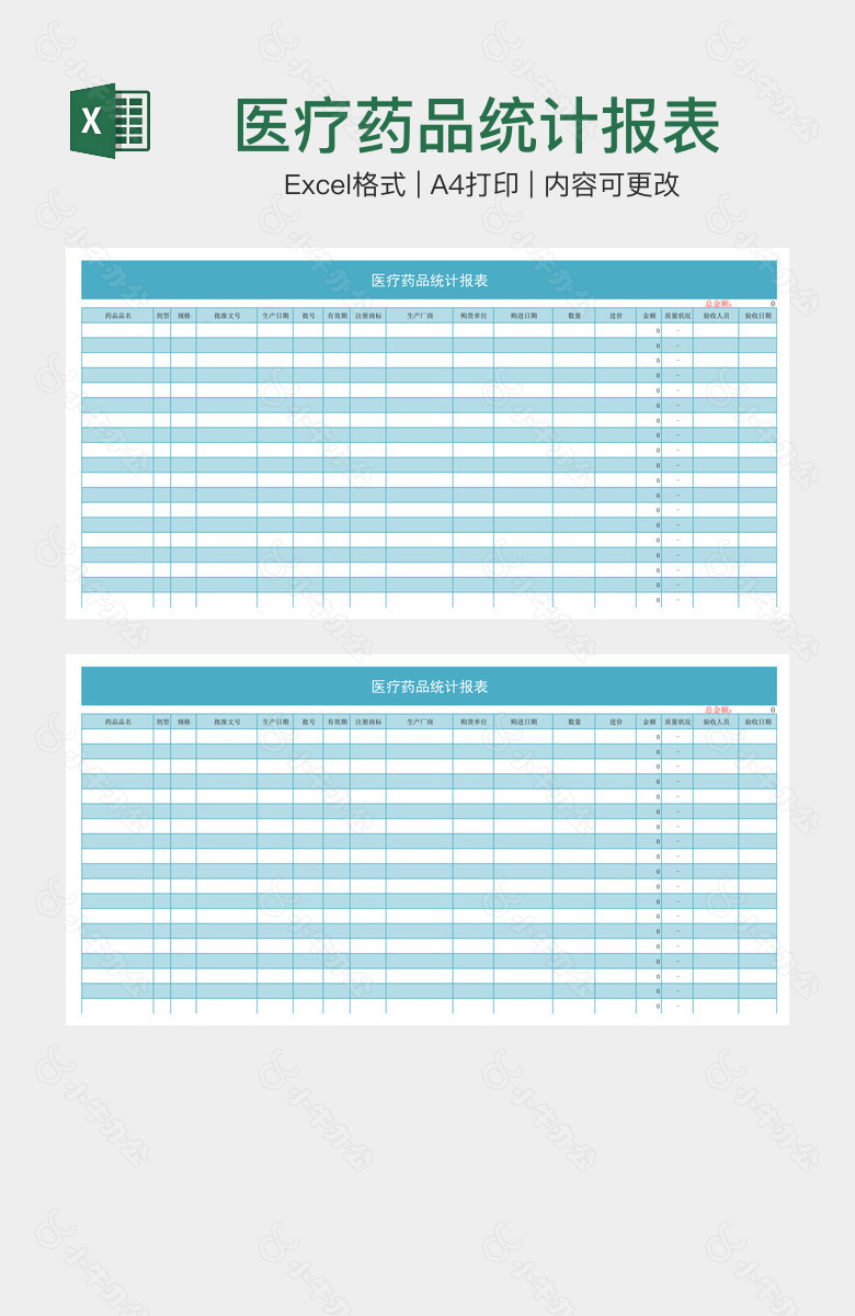医疗药品统计报表
