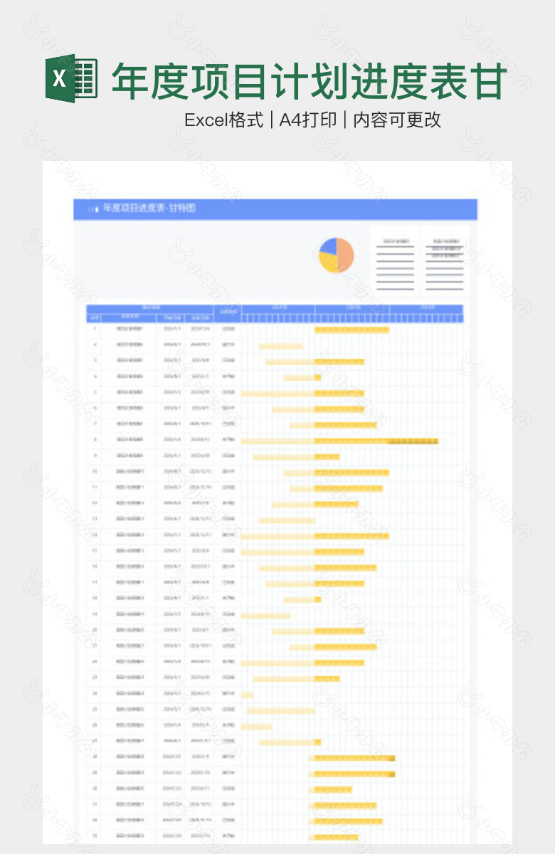 年度项目计划进度表甘特图