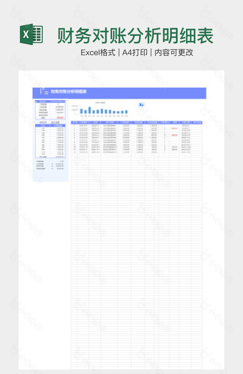 财务对账分析明细表