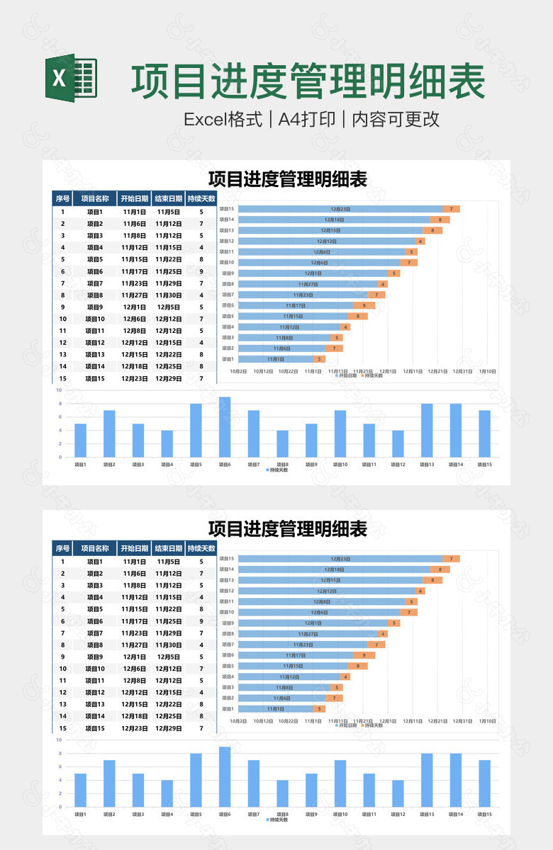 项目进度管理明细表