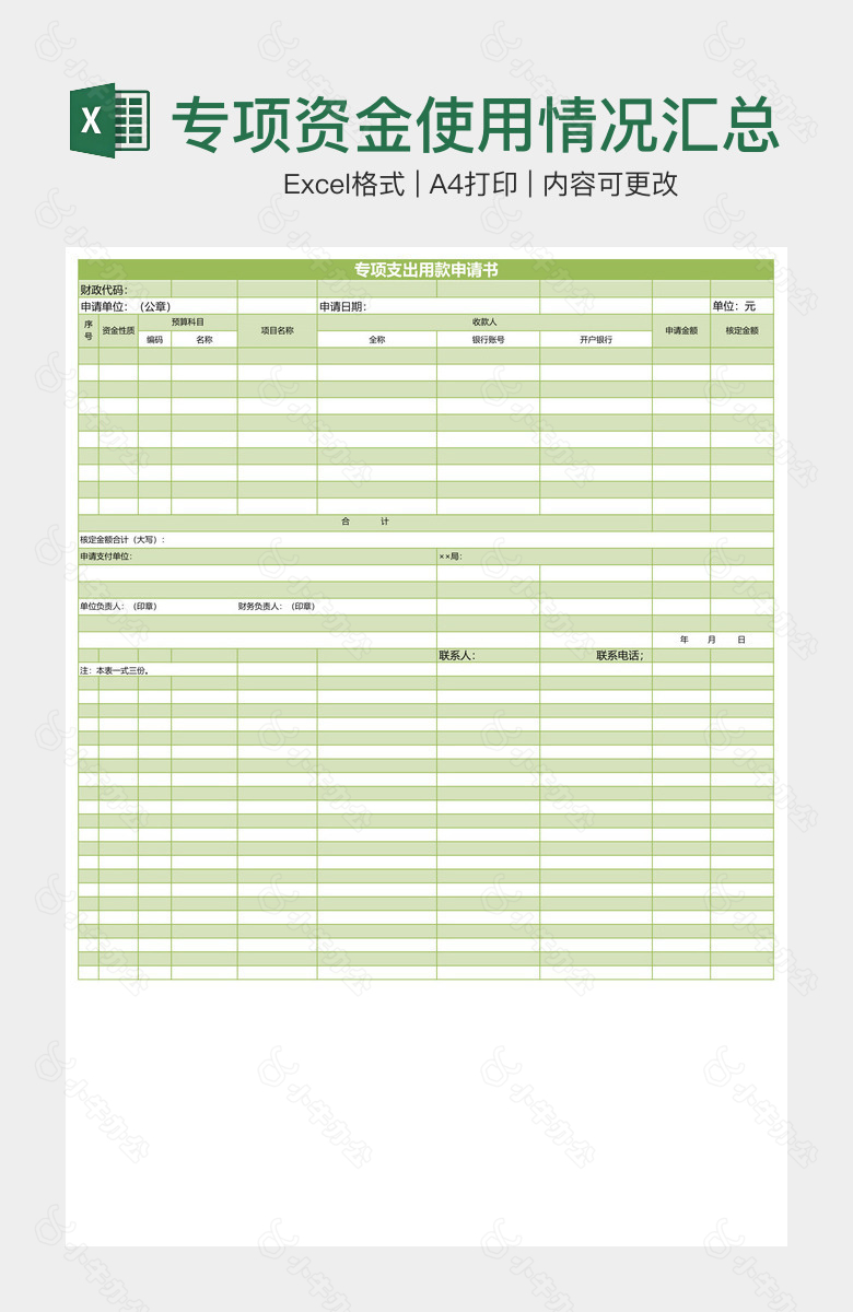 专项资金使用情况汇总表