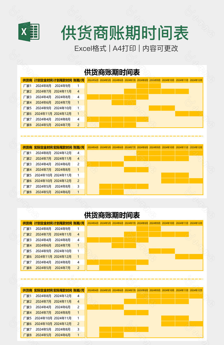 供货商账期时间表