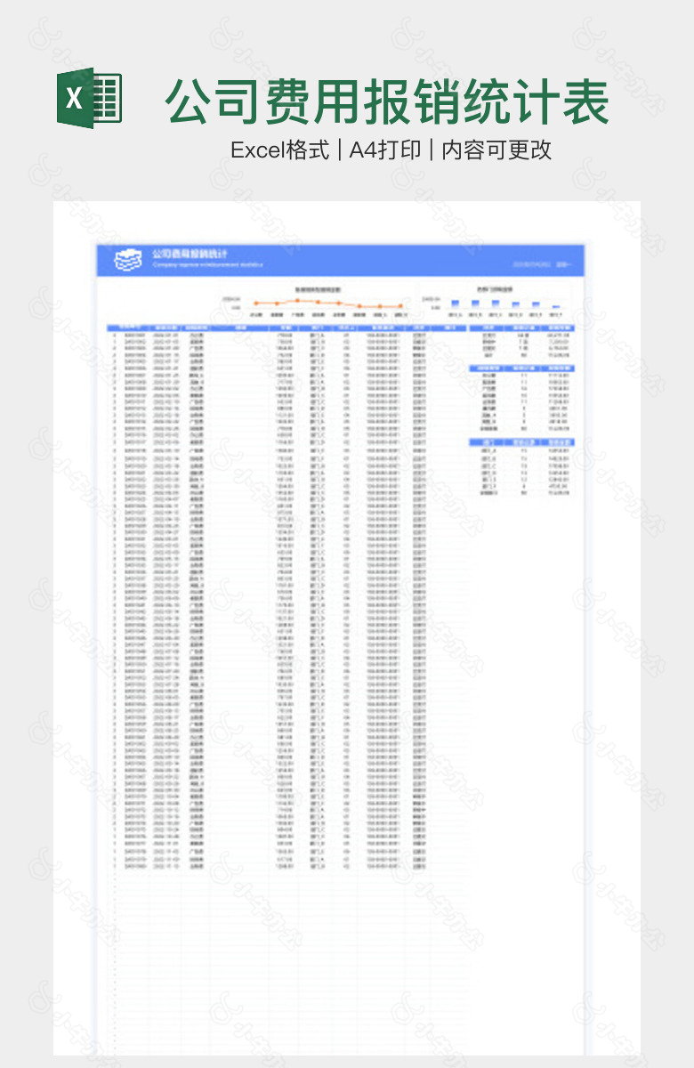 公司费用报销统计表