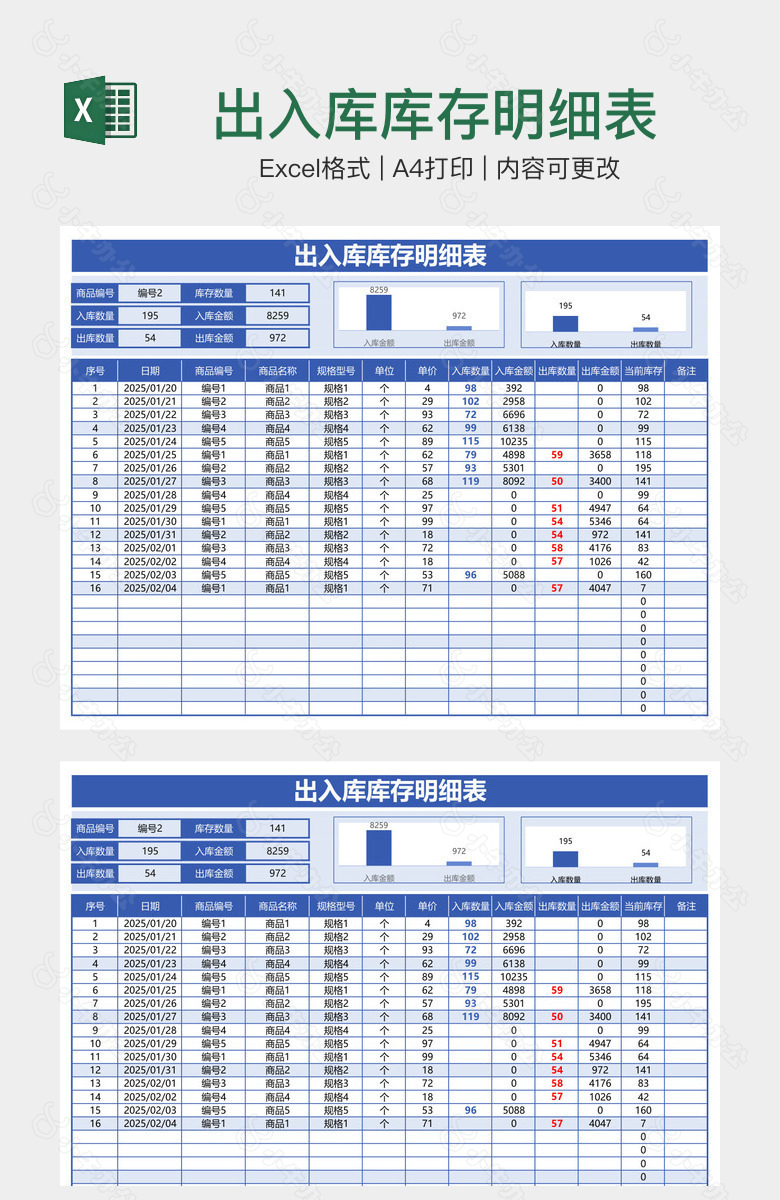 出入库库存明细表