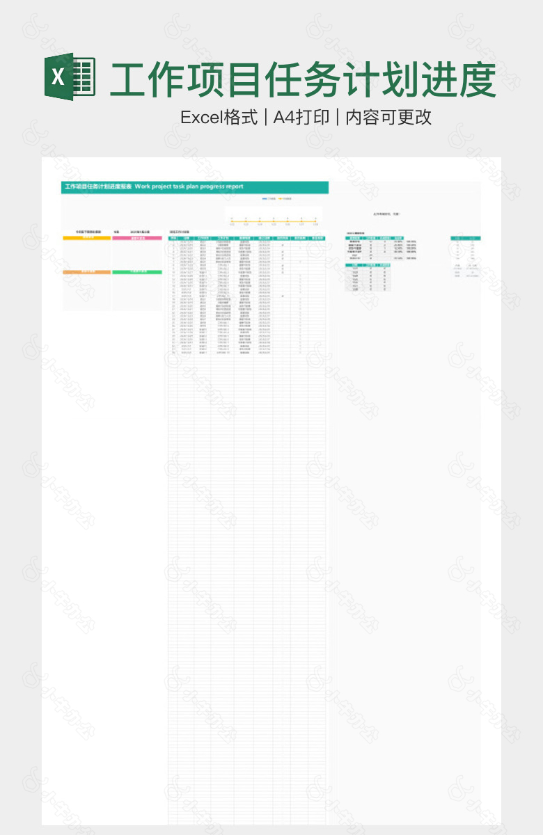 工作项目任务计划进度报表