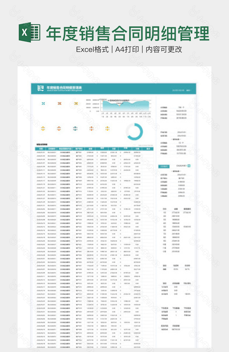 年度销售合同明细管理表