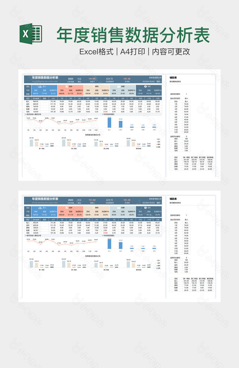 年度销售数据分析表