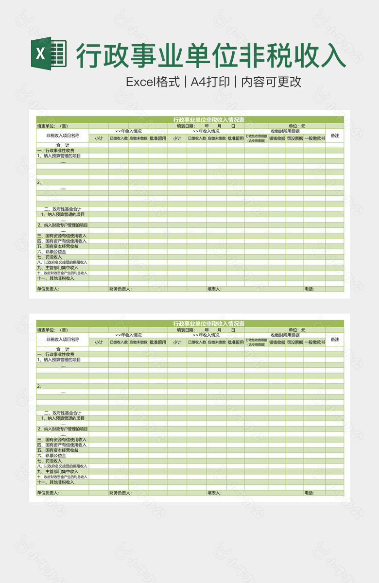 行政事业单位非税收入情况表