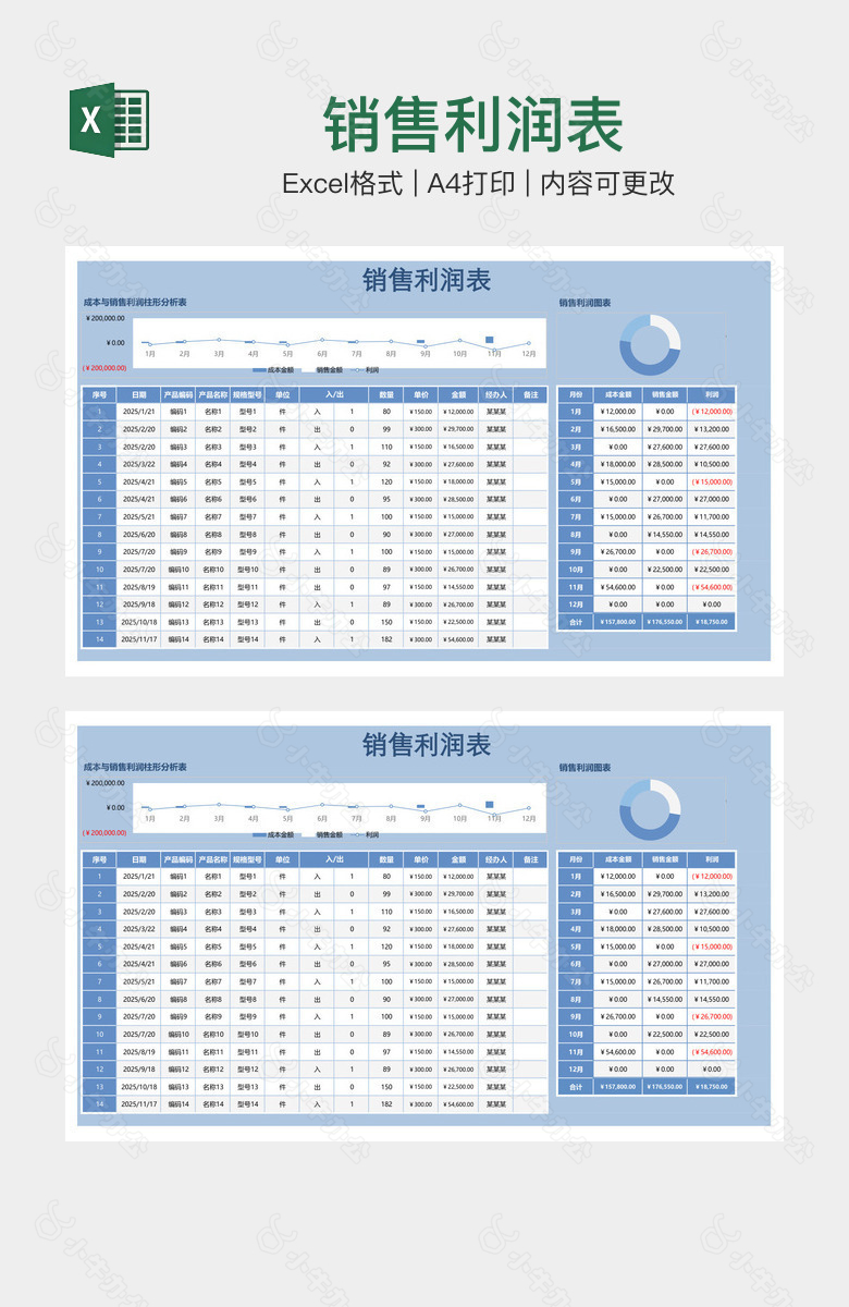 销售利润表