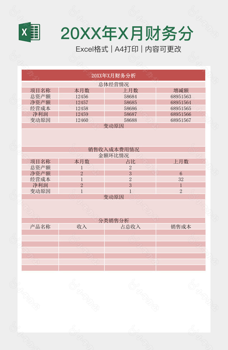 20XX年X月财务分析