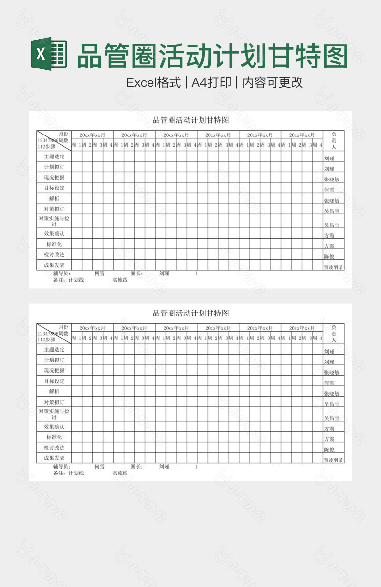 品管圈活动计划甘特图