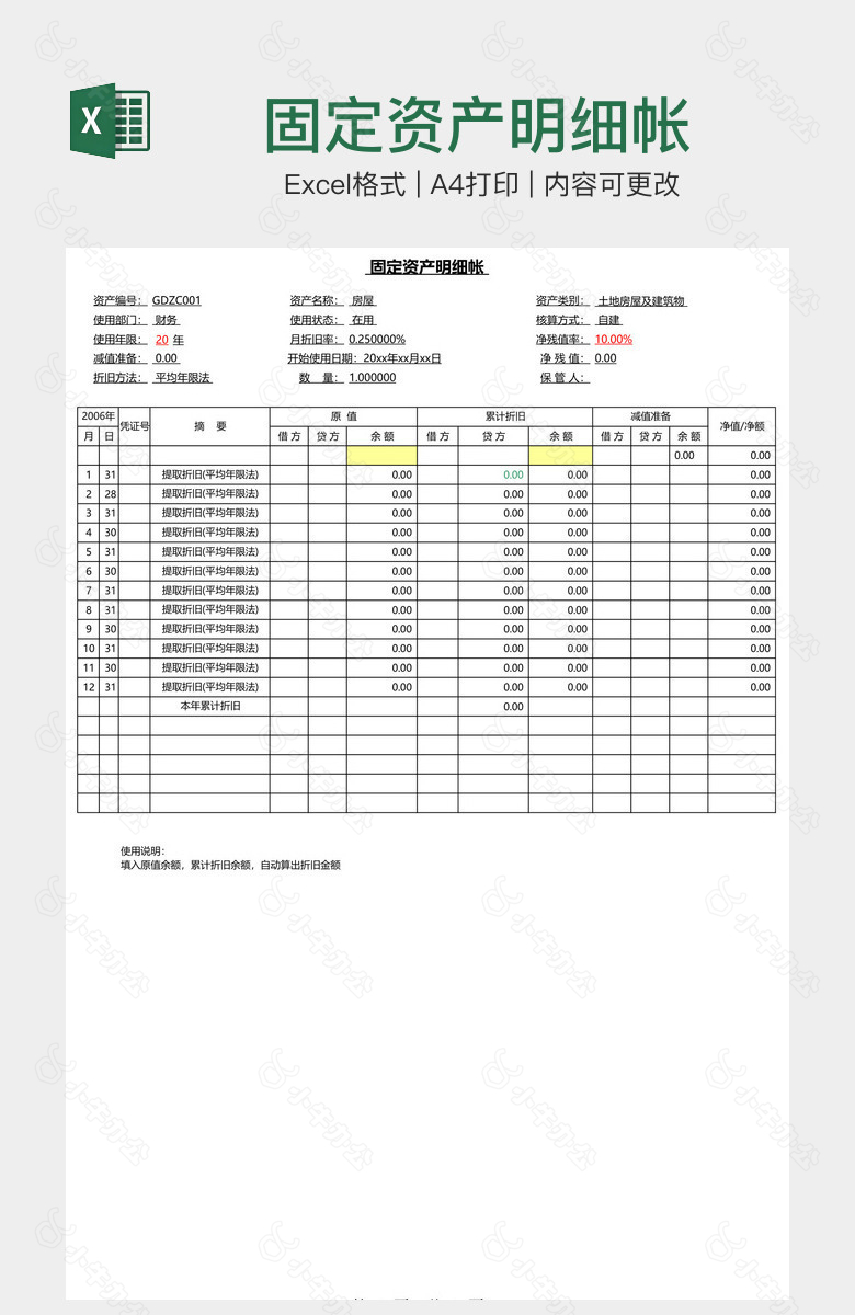 固定资产明细帐