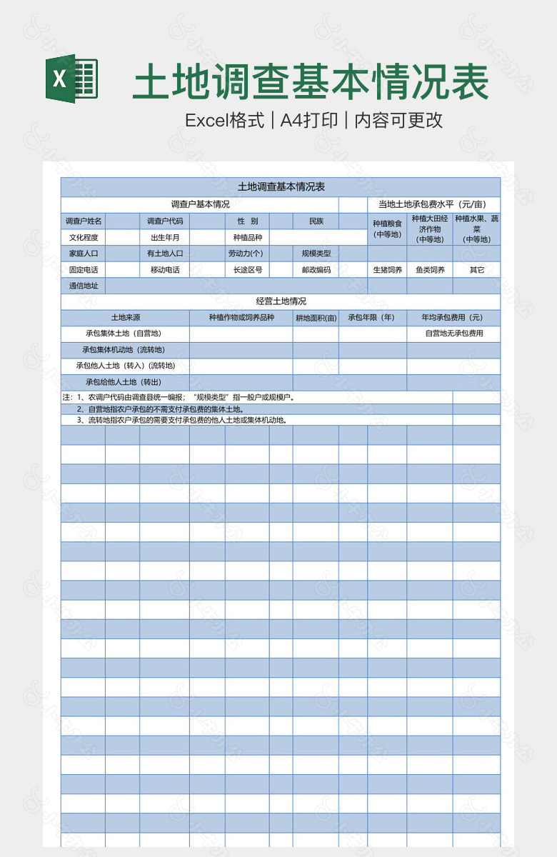 土地调查基本情况表