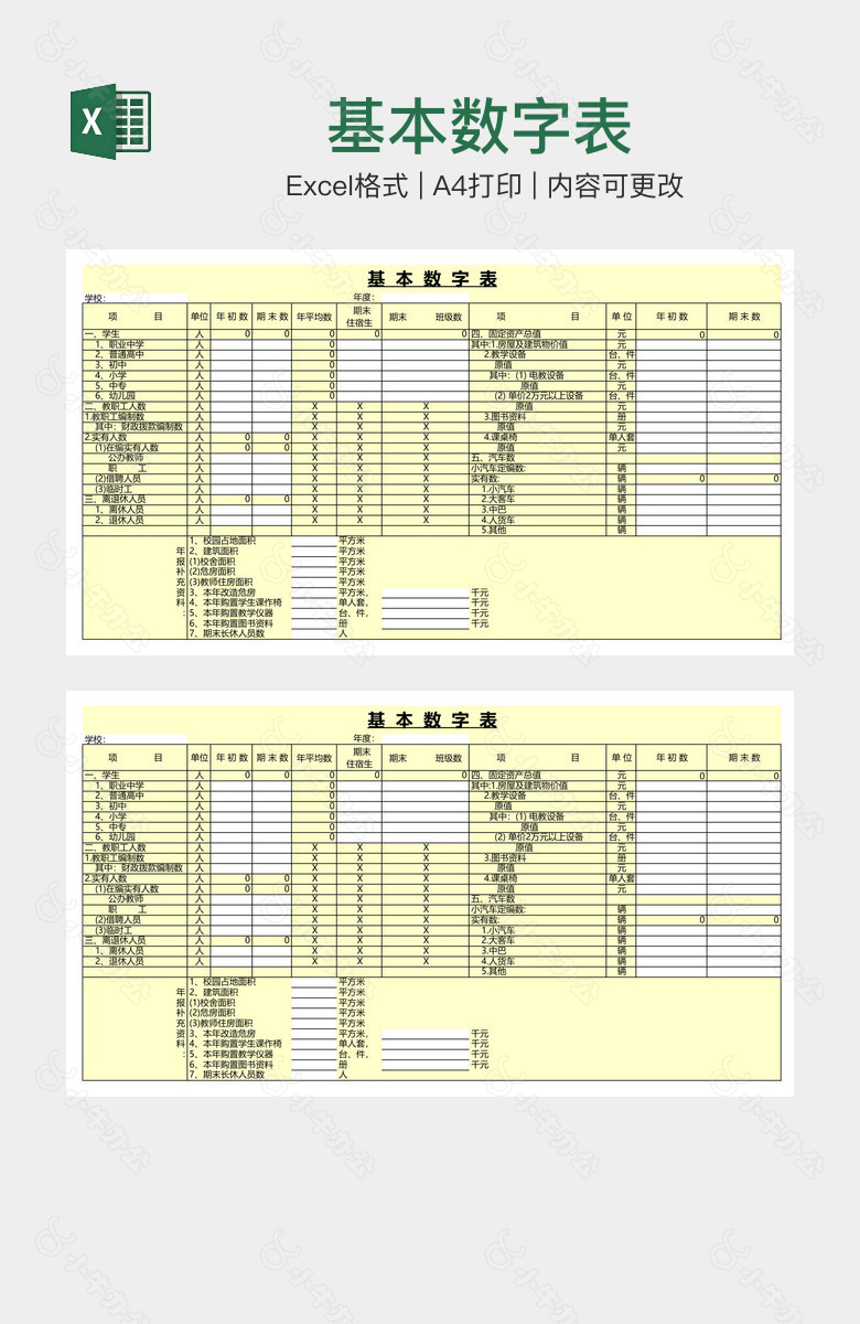 基本数字表