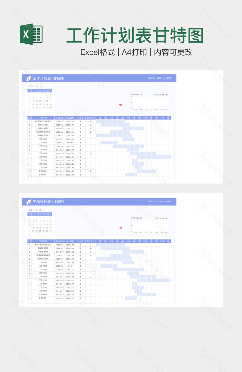 工作计划表甘特图