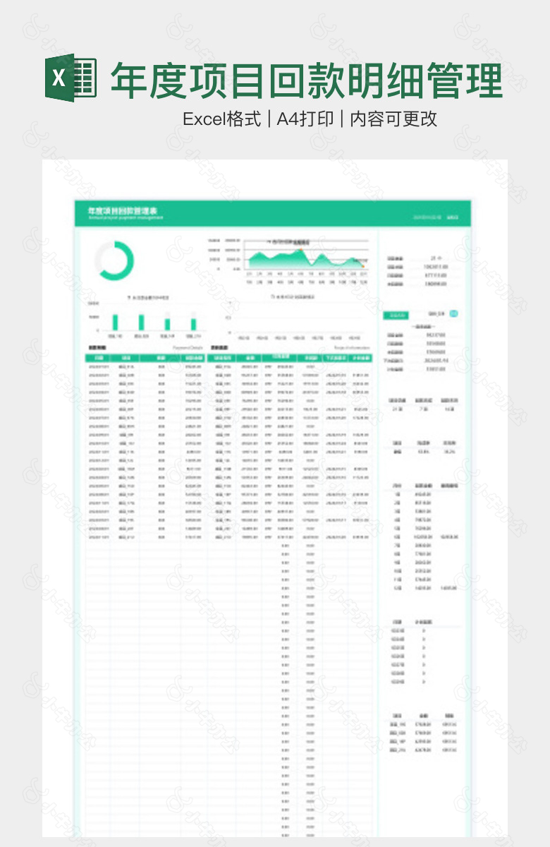 年度项目回款明细管理表