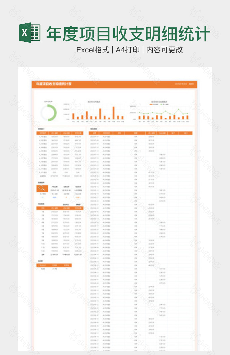 年度项目收支明细统计表