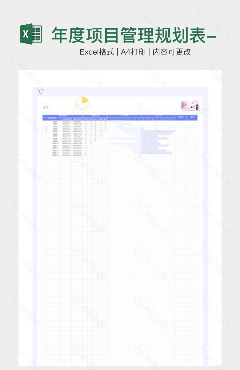 年度项目管理规划表-甘特图