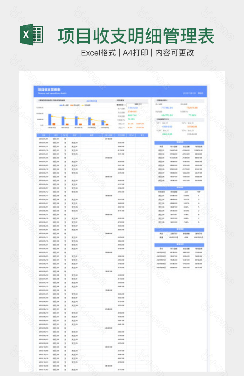 项目收支明细管理表