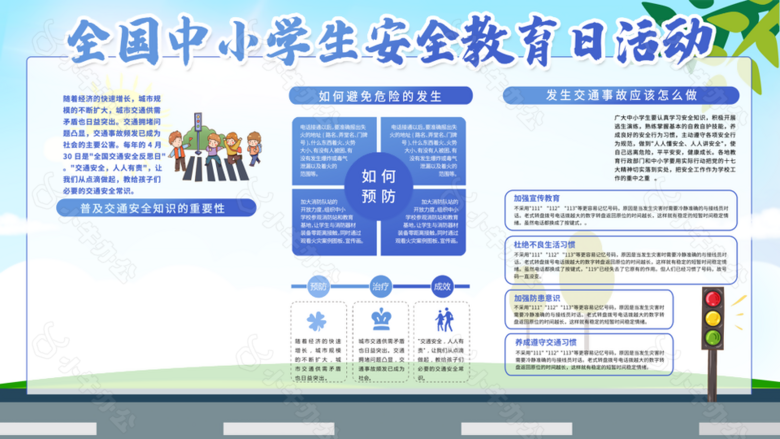 校园中小学生安全教育日展板设计