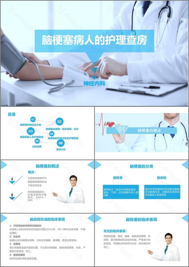 医学护理杂志风脑梗病人护理查房课件PPT