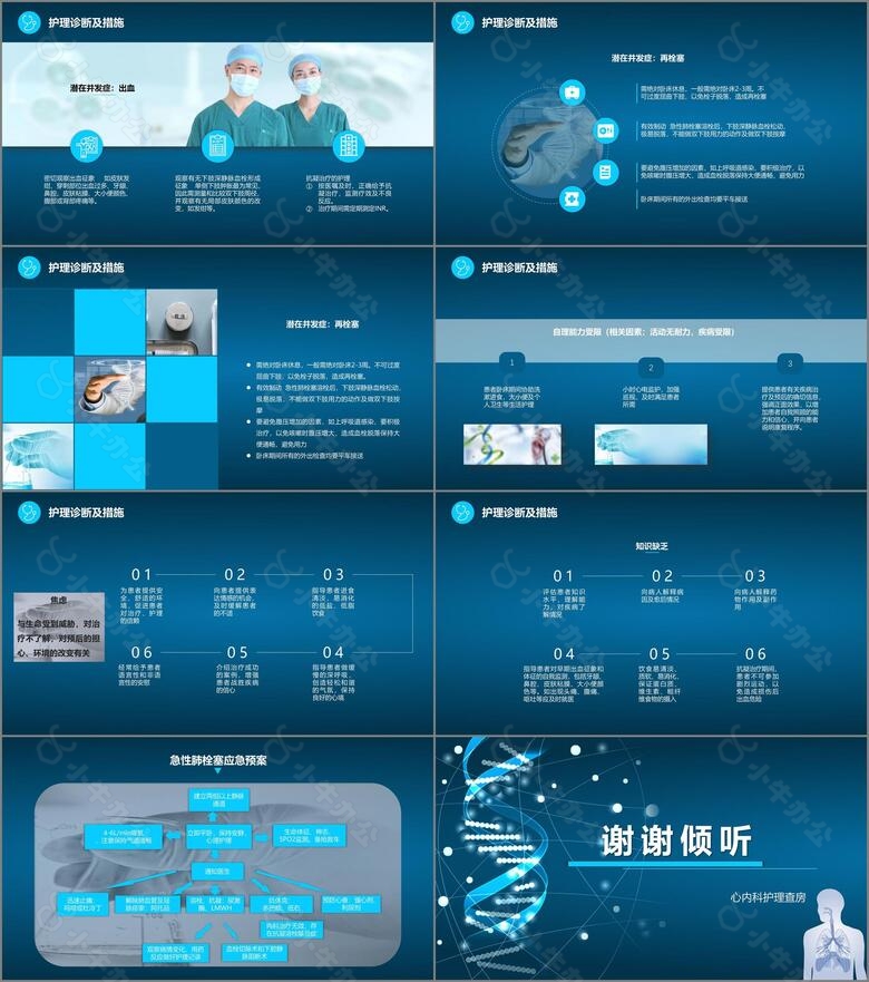 医学护理炫酷肺栓塞病人的护理查房PPT模板课件no.4