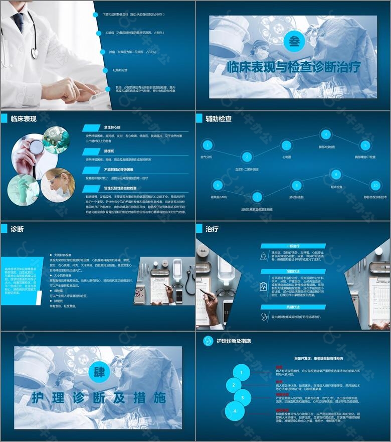 医学护理炫酷肺栓塞病人的护理查房PPT模板课件no.3