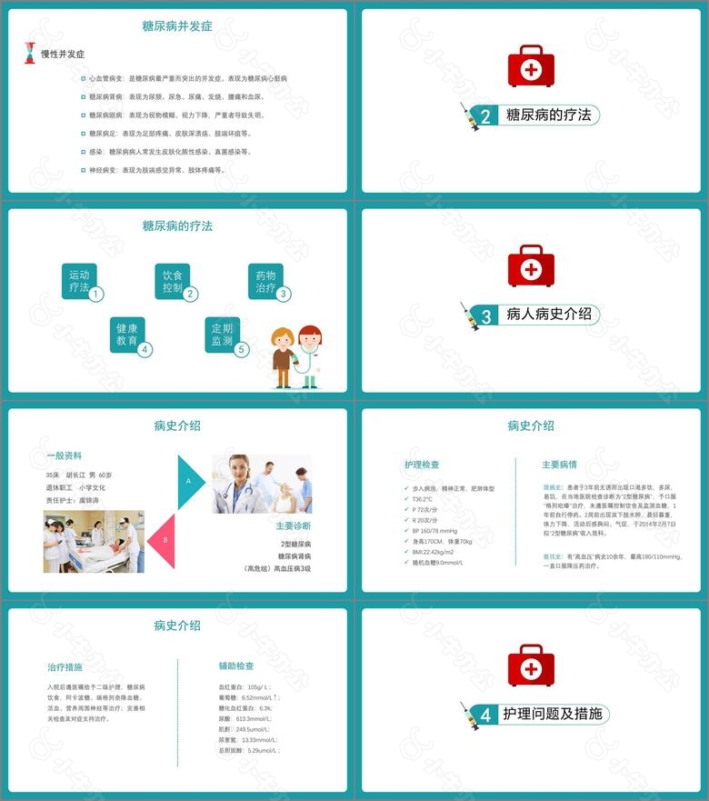 微粒体糖尿病医学护理查房PPT模板no.2