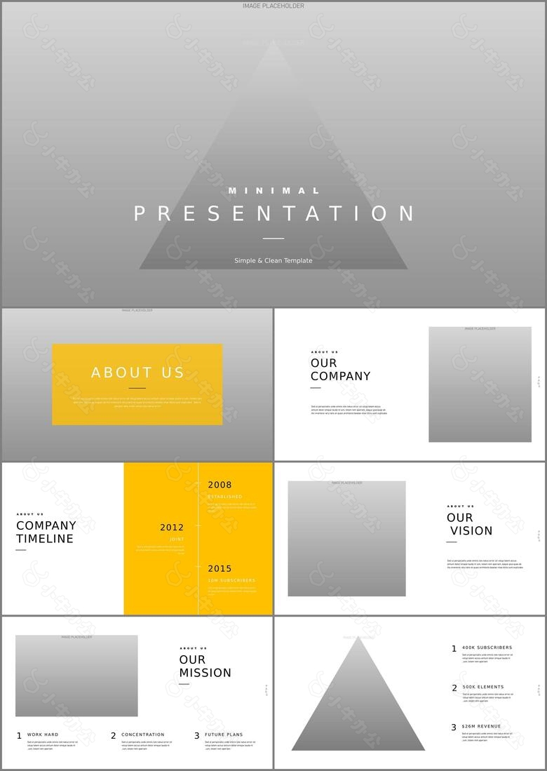 橘白配色手绘简约演示汇报Keynote模板