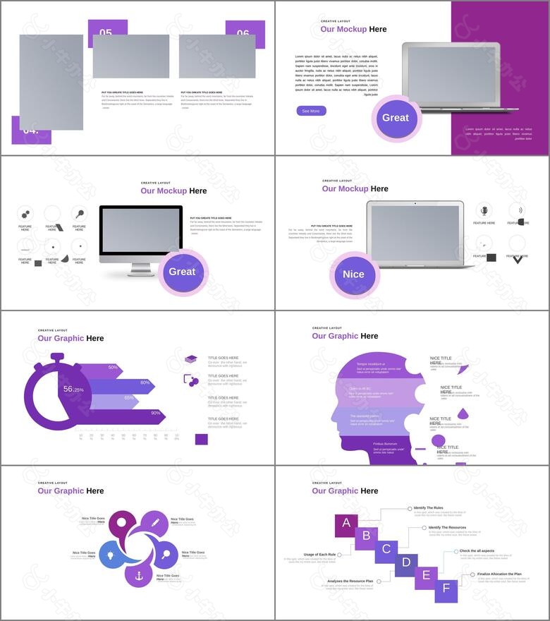 简约风紫色创意keynote演示模板no.3