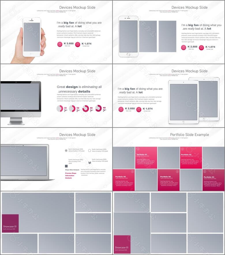 粉色ios风演示汇报keynote模板no.3
