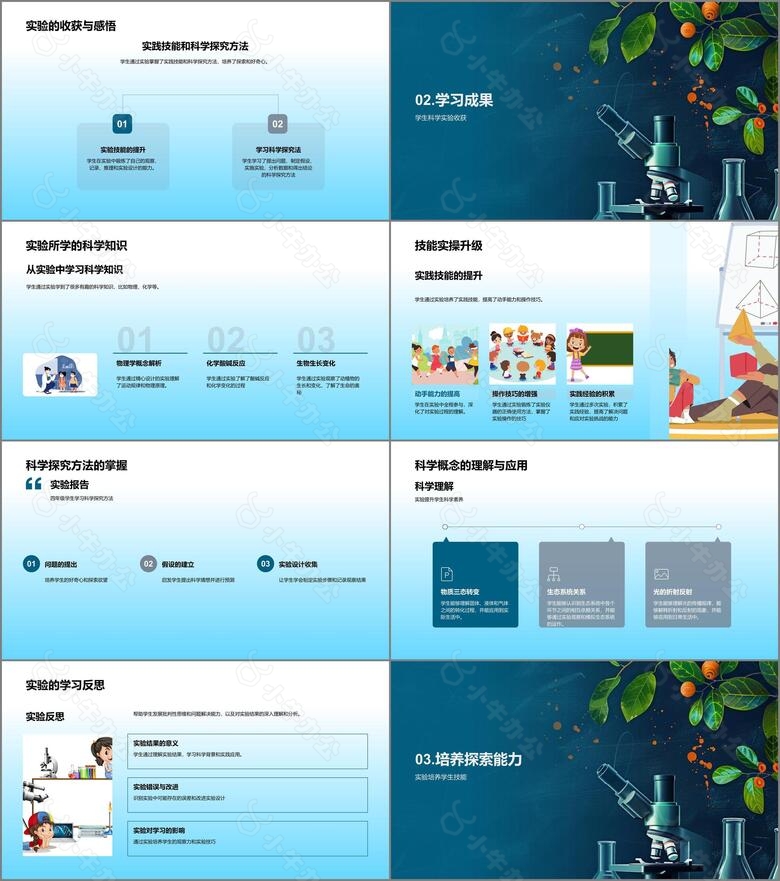 四年级科学实验汇总PPT模板no.2