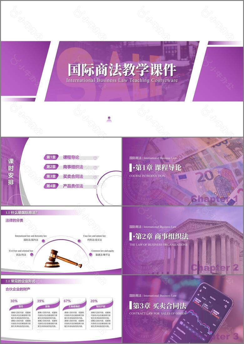 紫色学术风国际商法教学课件