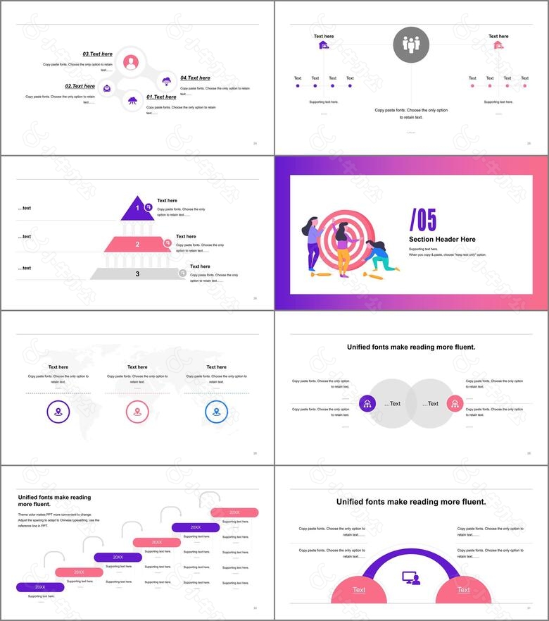 紫色渐变行业数据统计分析报告通用PPT模板no.4